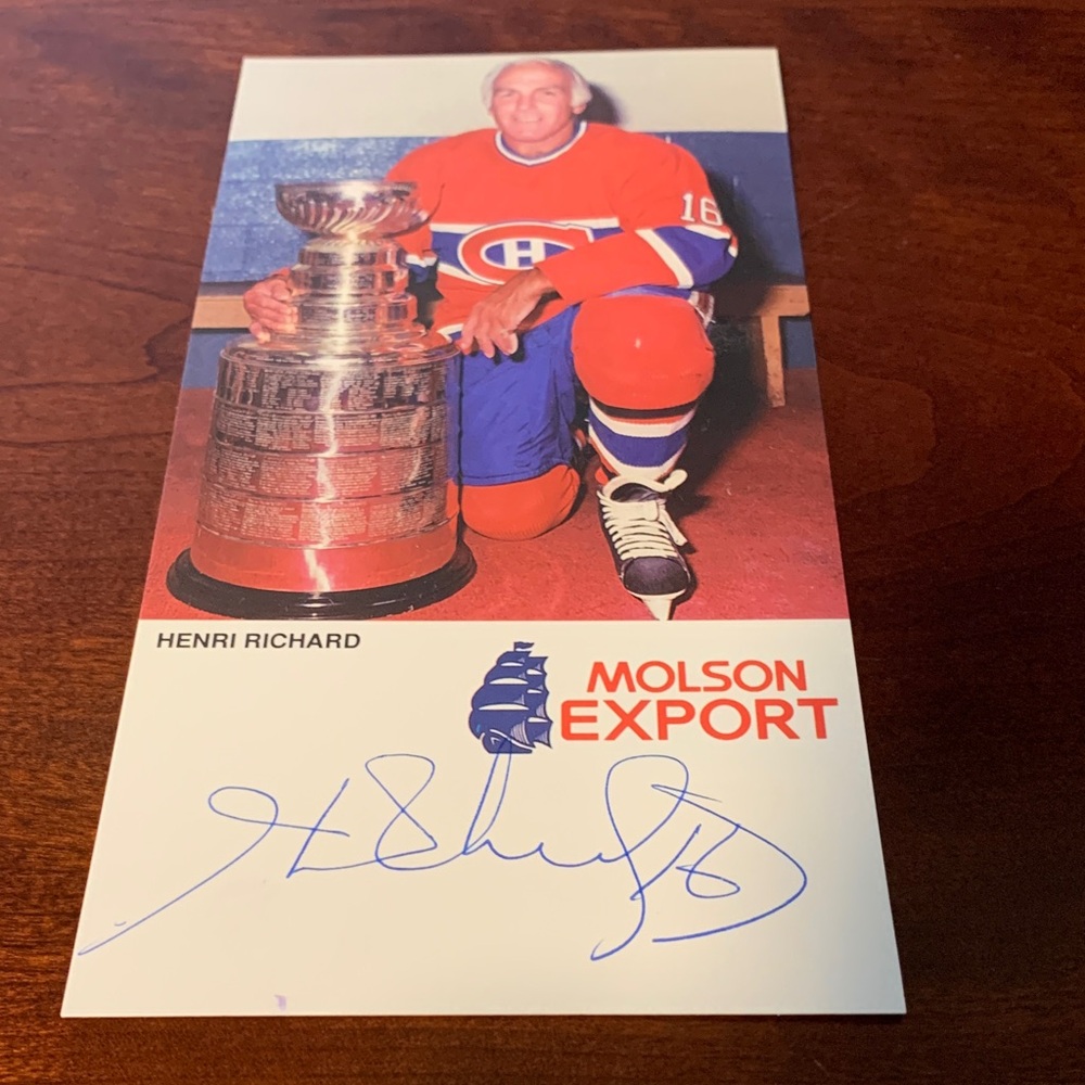 Montreal Canadians Henri Richard Signed Autographed card